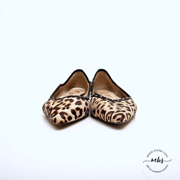 Sam Edelman Rivera Leopard Calf Hair Flats in Brown Women Size 7.5 - Picture 2 of 14
